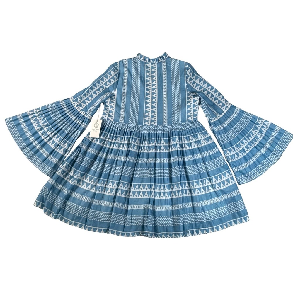Tuckernuck Hyacinth House Blaine Mini Dress Size S Blue White Boho Flowy Chic - Picture 7 of 8